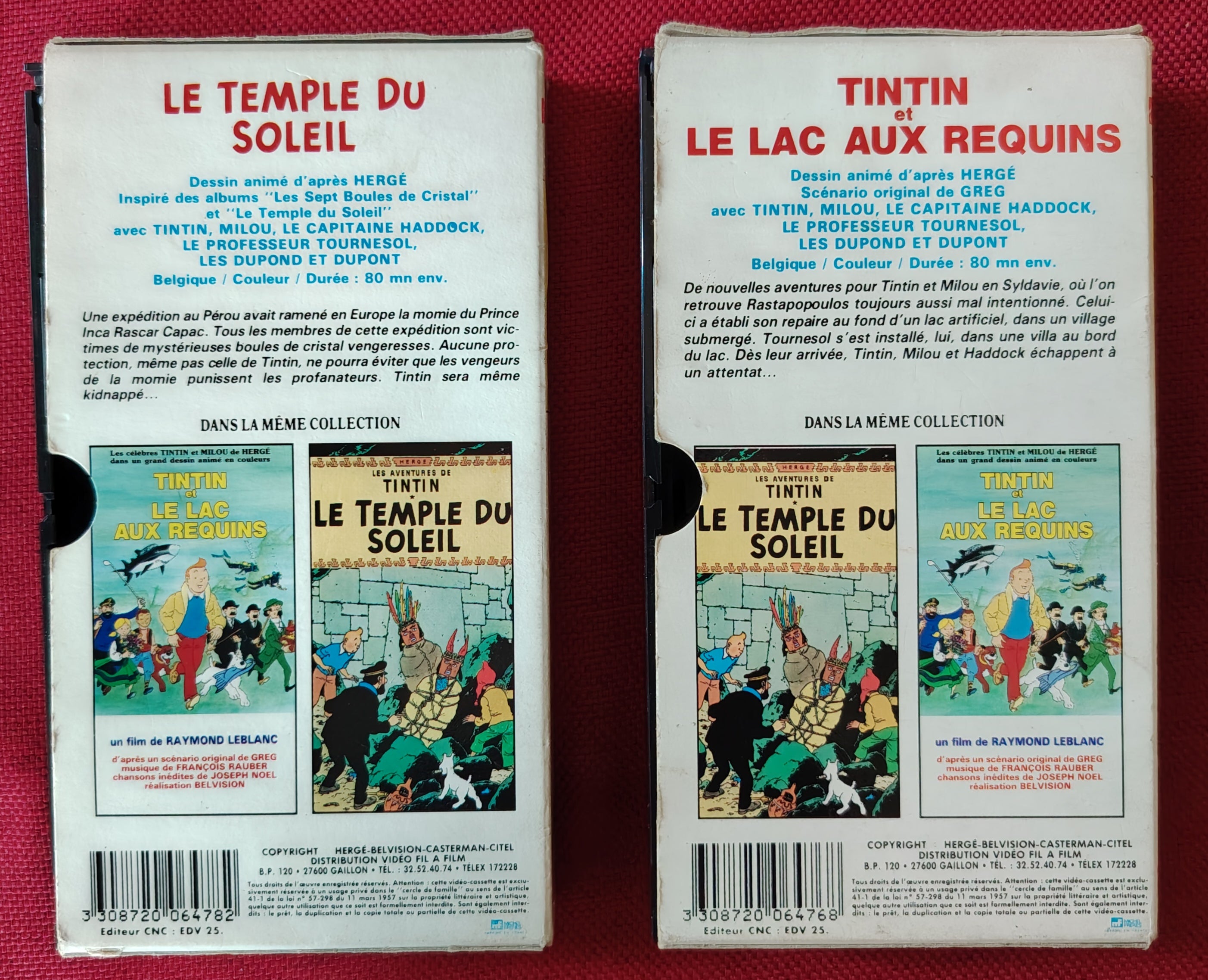 Cassettes VHS " les aventures de Tintin "